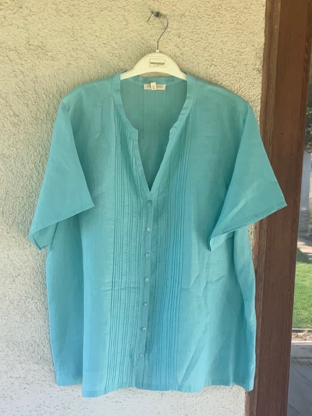 EILEEN FISHER 100% IRISH LINEN BLOUSE
